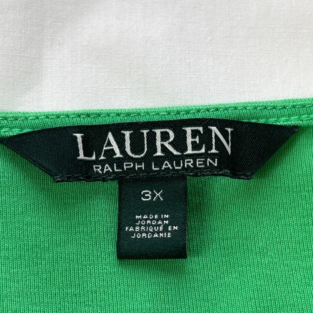 💚 Lauren Ralph Lauren Relaxed Top Women 3X Green Crew Stretch Soft Comfy💚 - Picture 11 of 13